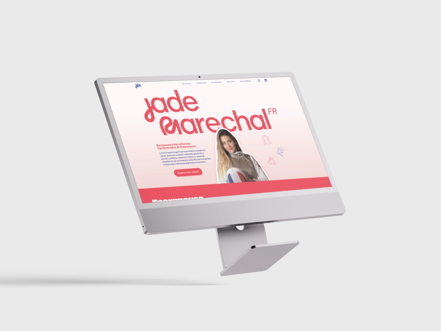 Aperçu du site Jade Maréchal sur iMac